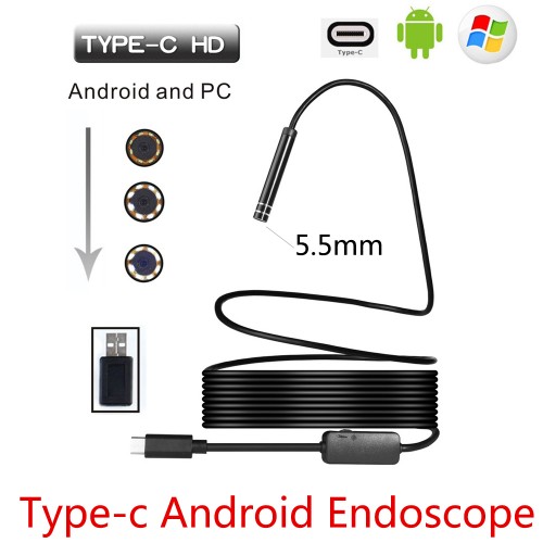 LS 3 In 1 Endoscope USB Type-C Inspection Camera Borescope for Android Phone P 