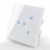 CG-TCXG-04L-G 4 Gang with L and N Way touch wireless RF remote control switch - Smart home control glass panel Switch